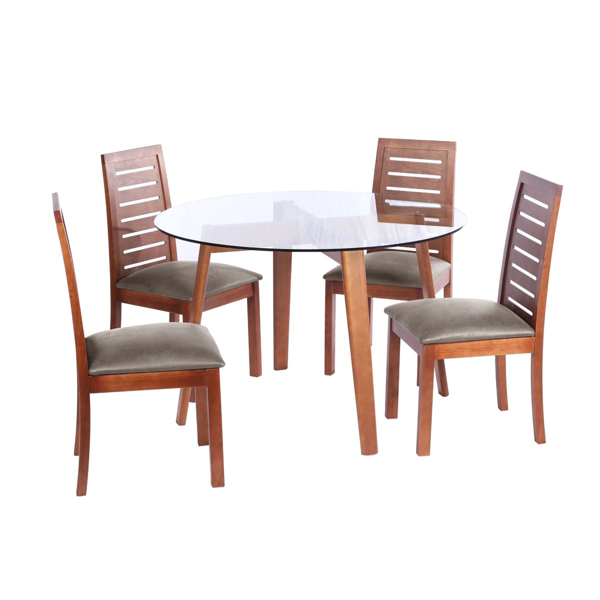 LATAM HOME - JUEGO DE COMEDOR VALENCIA STENERIFE CUERO GRIS