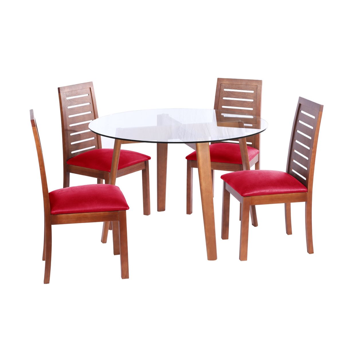 LATAM HOME - JUEGO DE COMEDOR VALENCIA STENERIFE CUERO ROJO