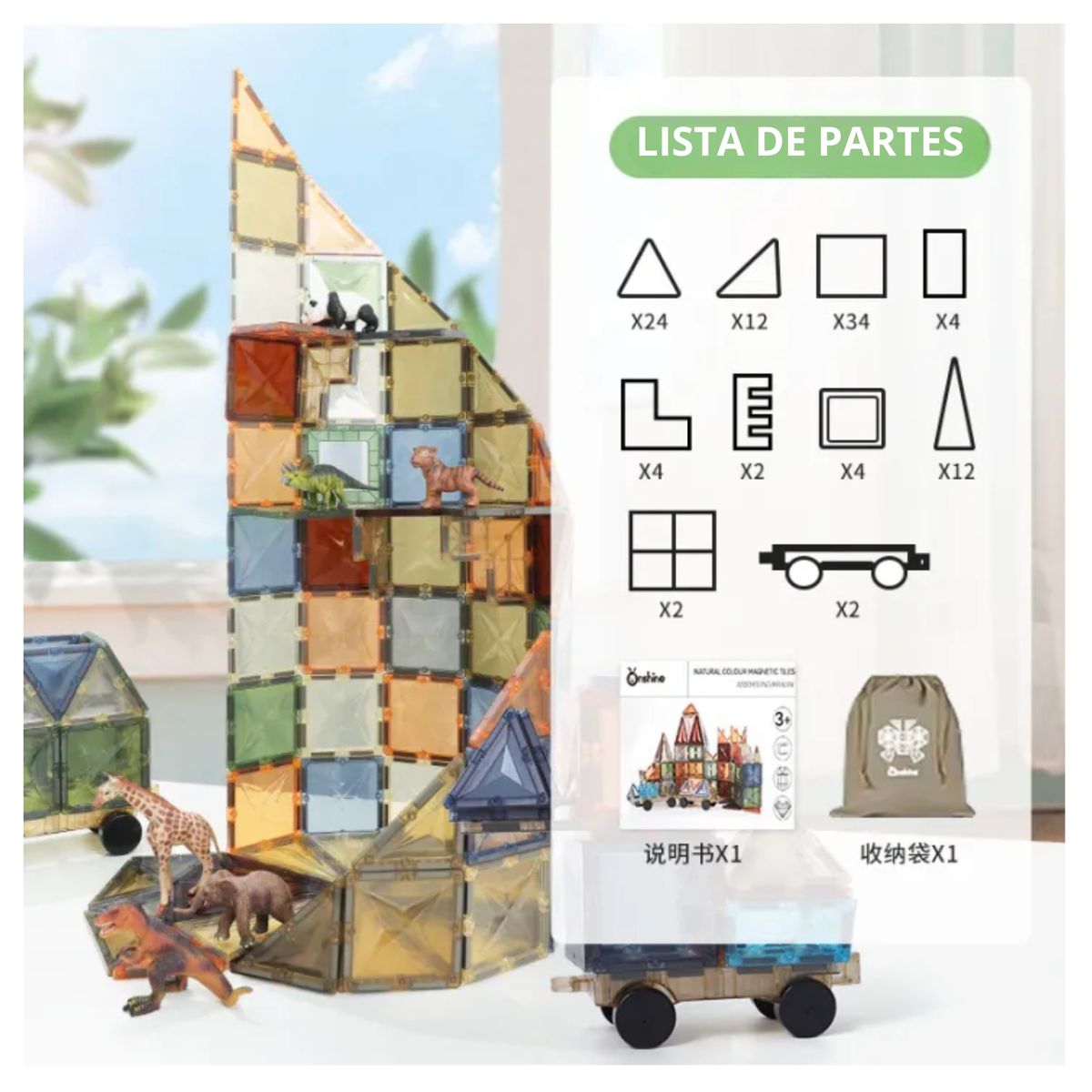 ONSHINE - MAGNÉTICOS 3D PARA CONSTRUCCIÓN 100 PIEZAS