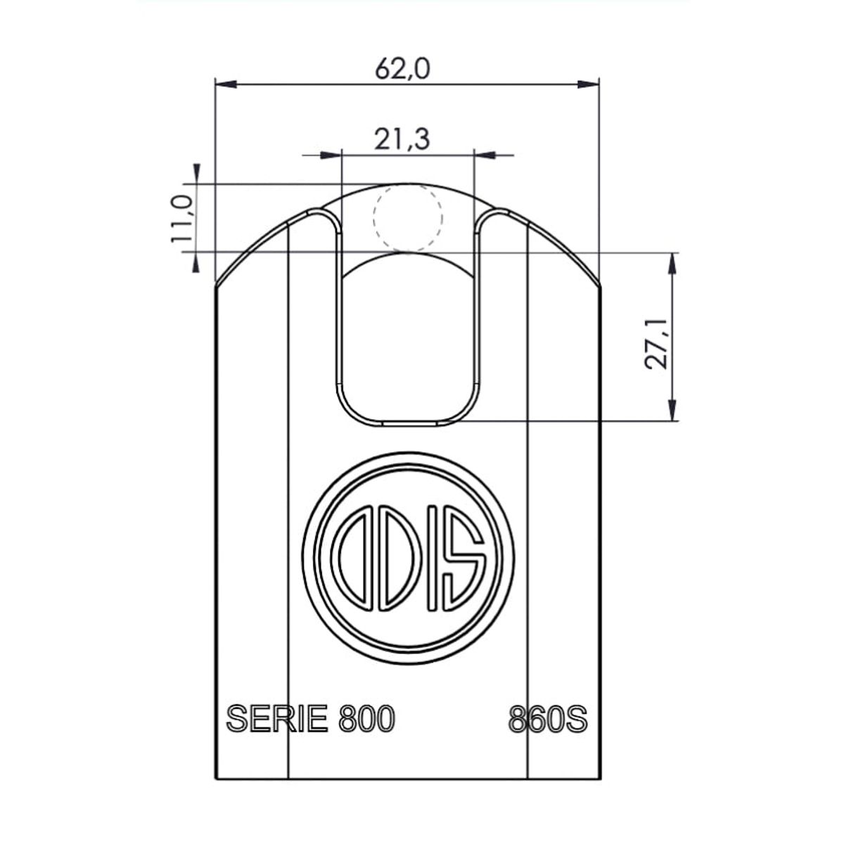 ODIS - Candado Odis 860S Hombros 60mm - Acero