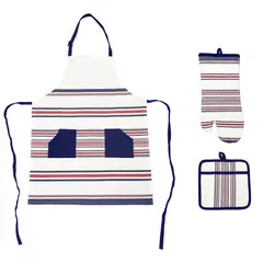 GENERICO - Set Delantal Guante y Paño Cocina Textilia