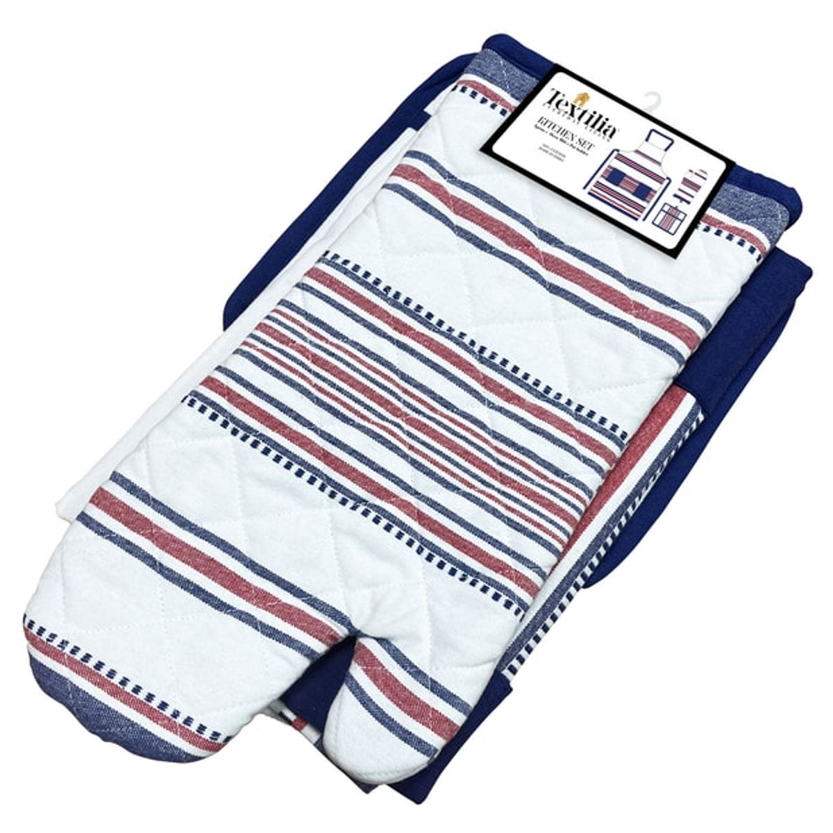 GENERICO - Set Delantal Guante y Paño Cocina Textilia