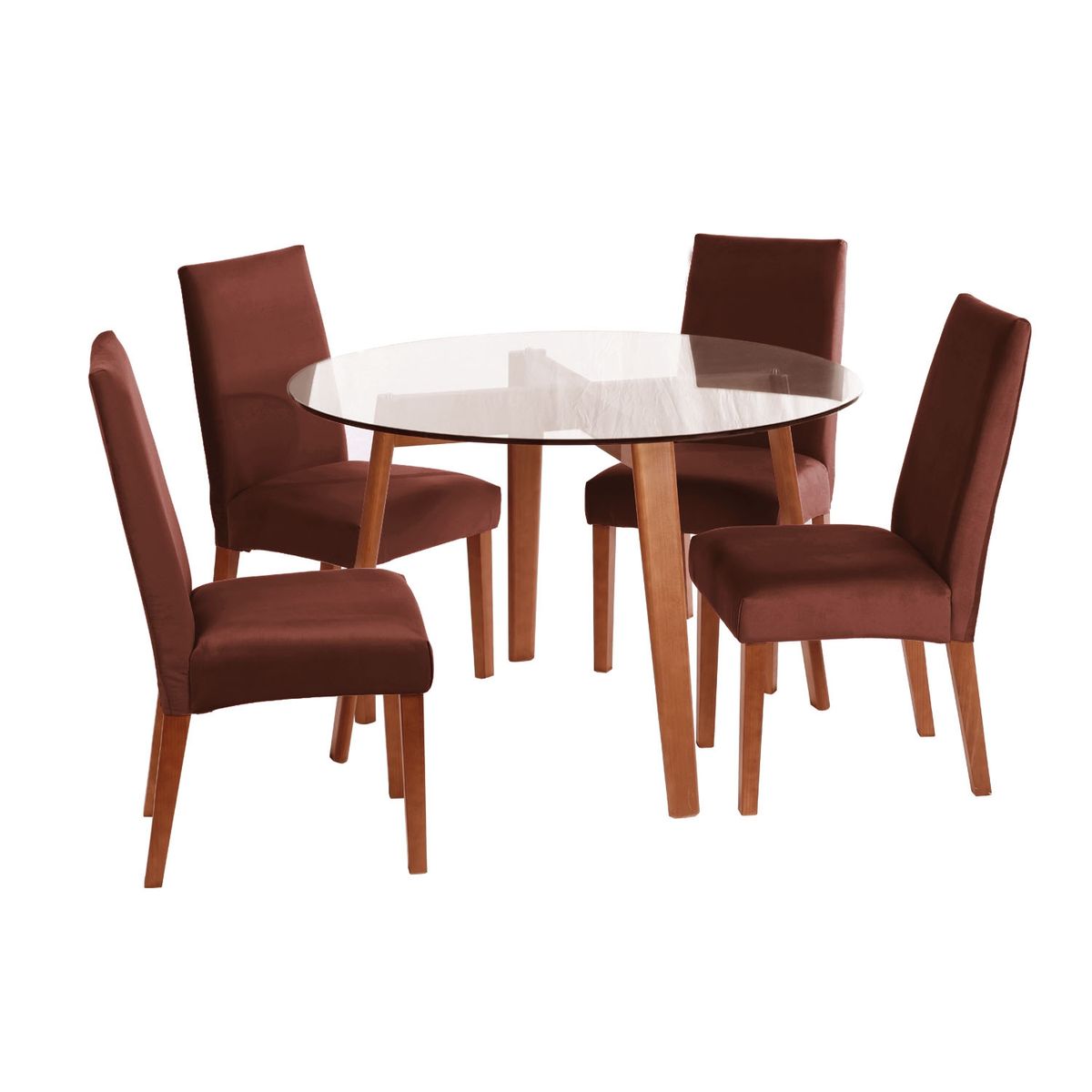 LATAM HOME - JUEGO DE COMEDOR VALENCIA SCADIZ TELA CHOCOLATE
