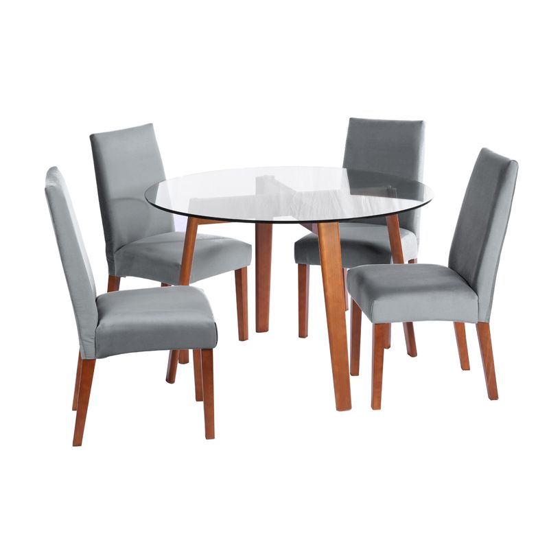 LATAM HOME - JUEGO DE COMEDOR VALENCIA SCADIZ TELA GRIS
