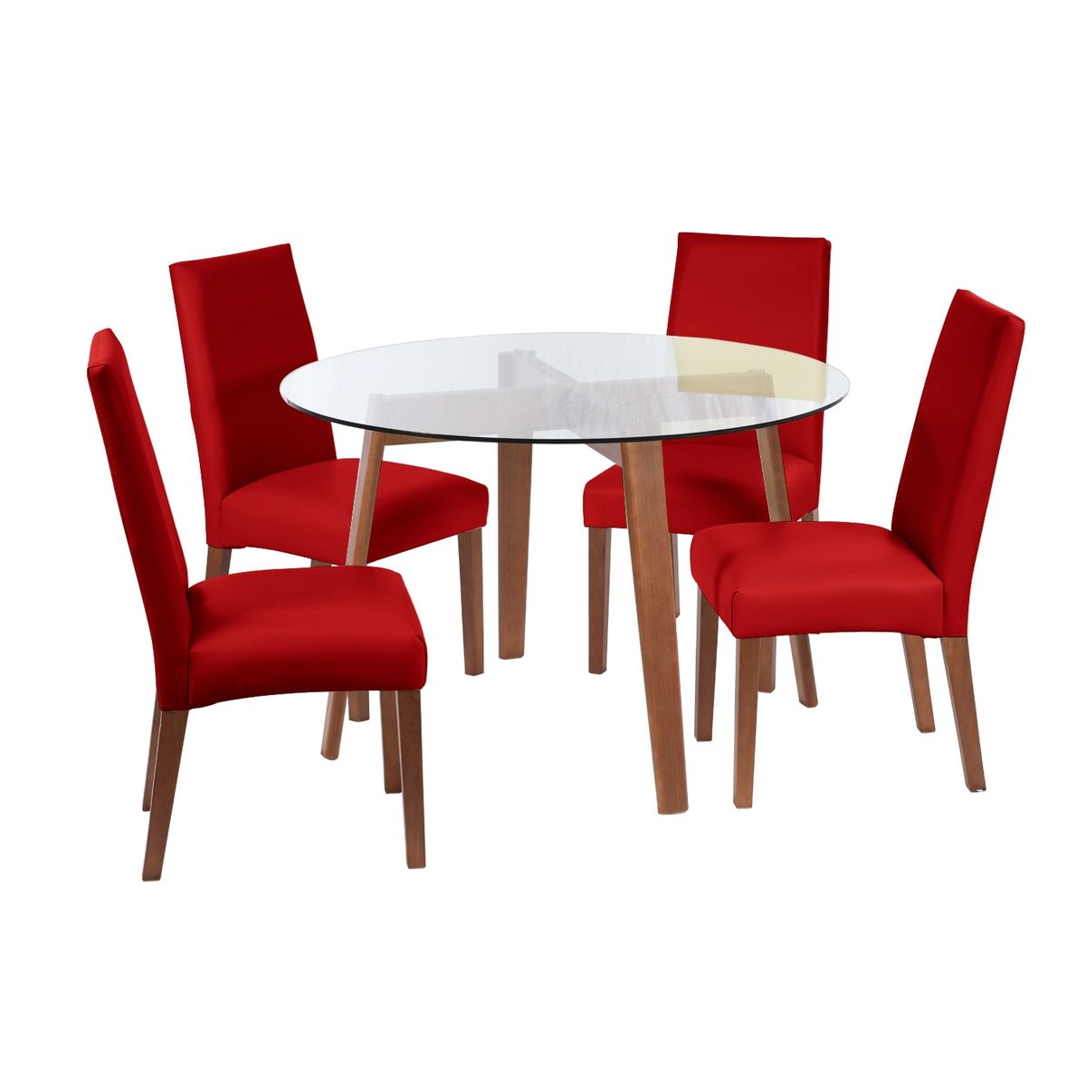 LATAM HOME - JUEGO DE COMEDOR VALENCIA SCADIZ PU ROJO