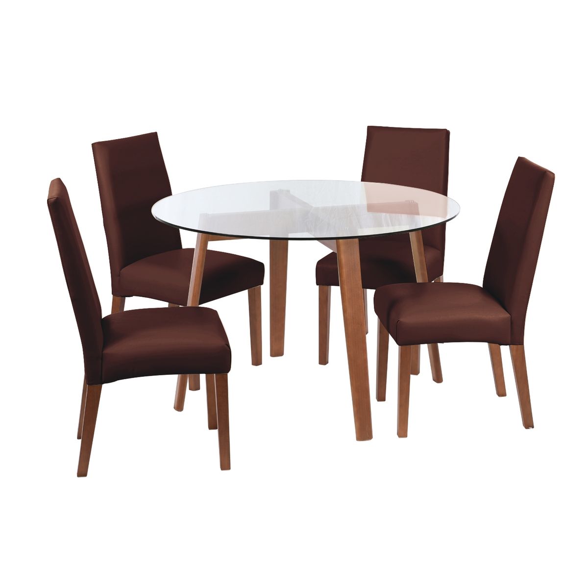 LATAM HOME - JUEGO DE COMEDOR VALENCIA SCADIZ PU CHOCOLATE