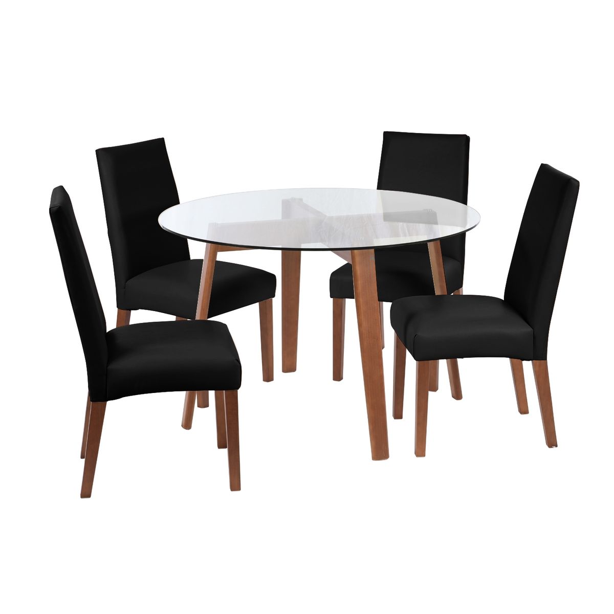 LATAM HOME - JUEGO DE COMEDOR VALENCIA SCADIZ PU NEGRO