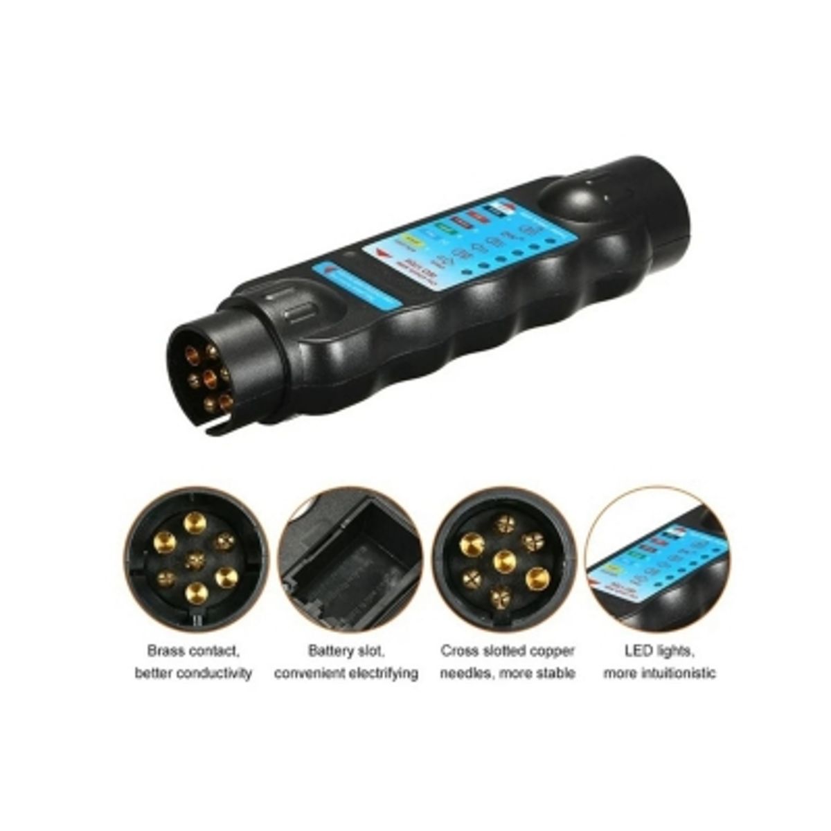 GENERICO - Tester 7 Pin Circuito Cableado Luces Enchufe Trailer Auto