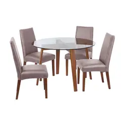 LATAM HOME - Juego de Comedor Valencia 6 Pzs. Gris