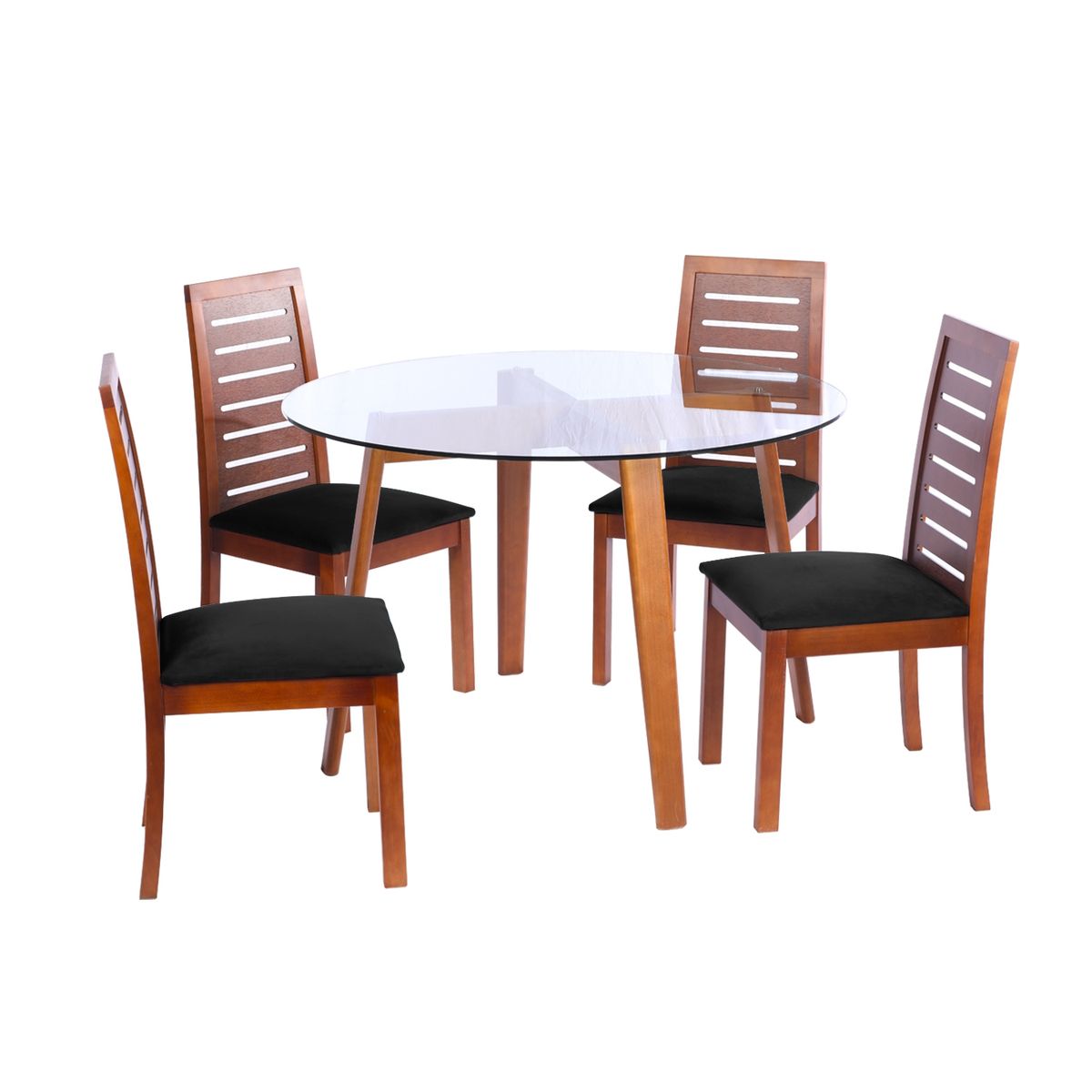 LATAM HOME - JUEGO DE COMEDOR VALENCIA STENERIFE TELA NEGRO