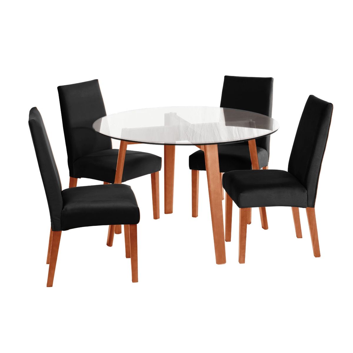 LATAM HOME - JUEGO DE COMEDOR VALENCIA SCADIZ TELA NEGRO