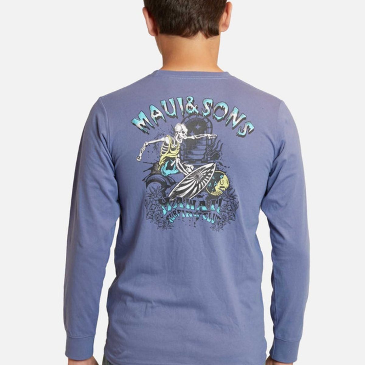 MAUI AND SONS - Polera Skeleton Surf Morado Infantil Maui And Sons