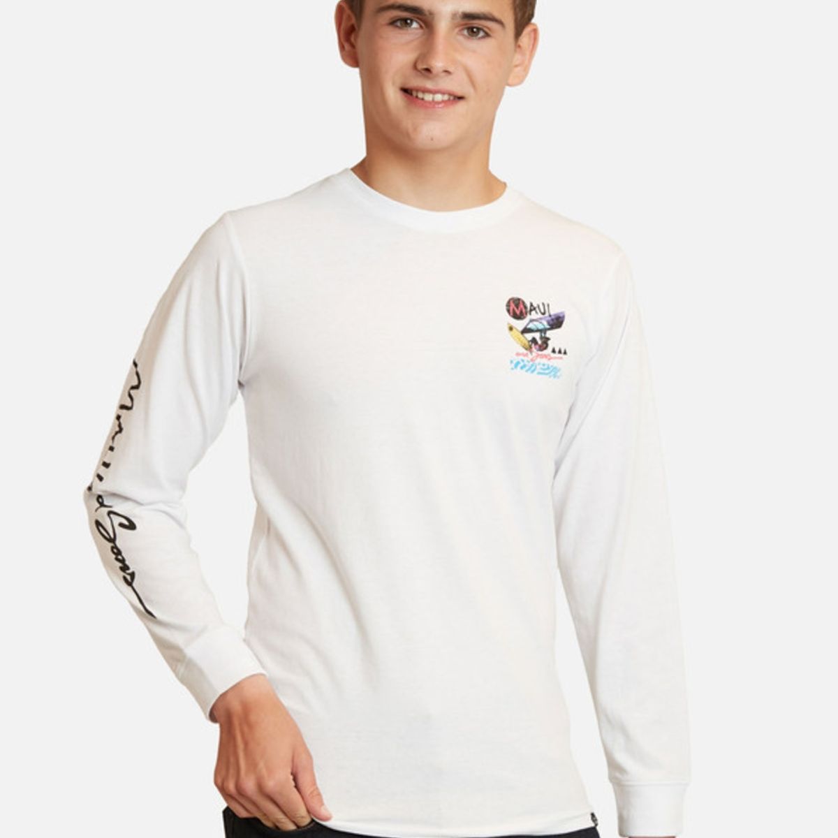 MAUI AND SONS - Polera Shark Vintage Logo Blanco Infantil Maui And Sons