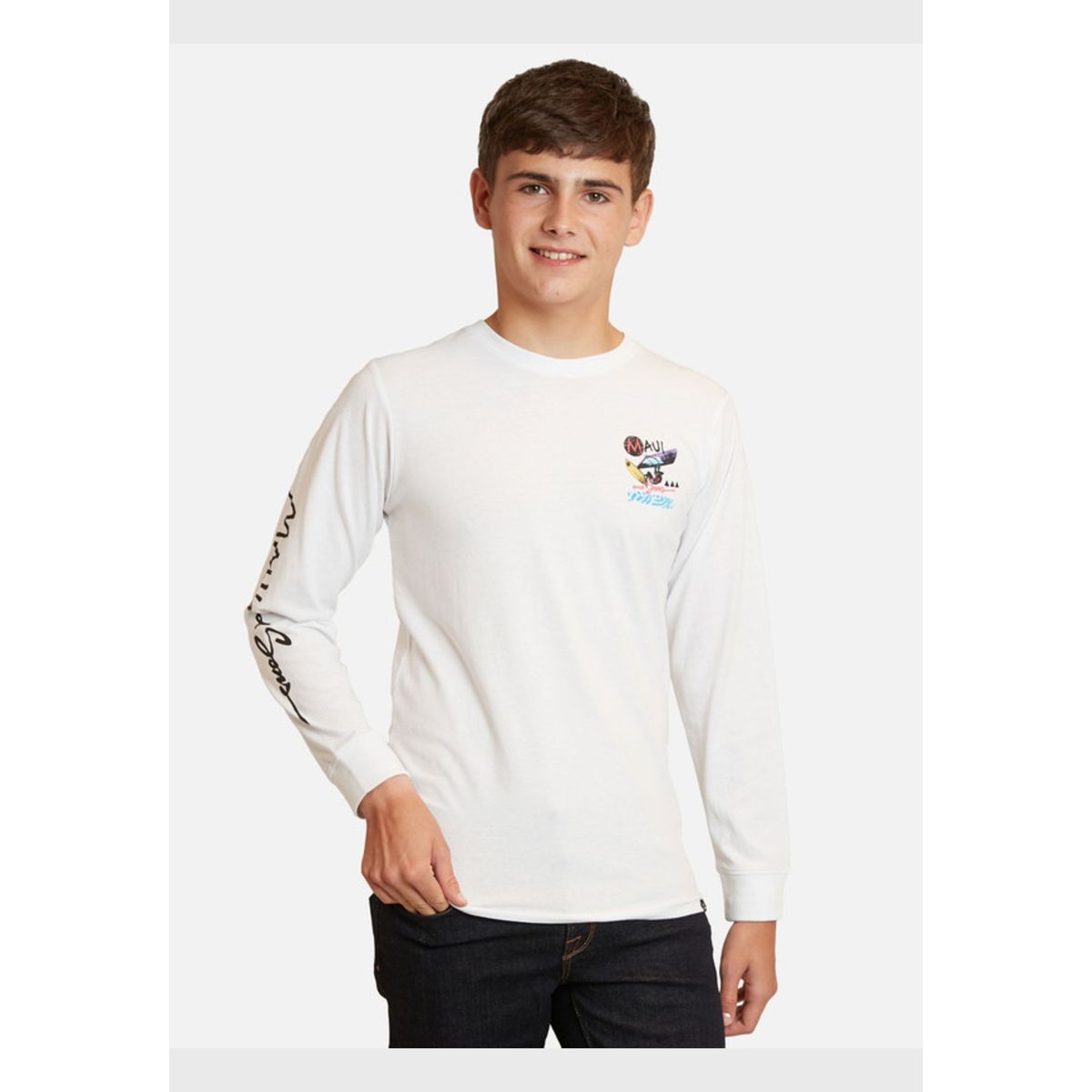 MAUI AND SONS - Polera Shark Vintage Logo Blanco Infantil Maui And Sons