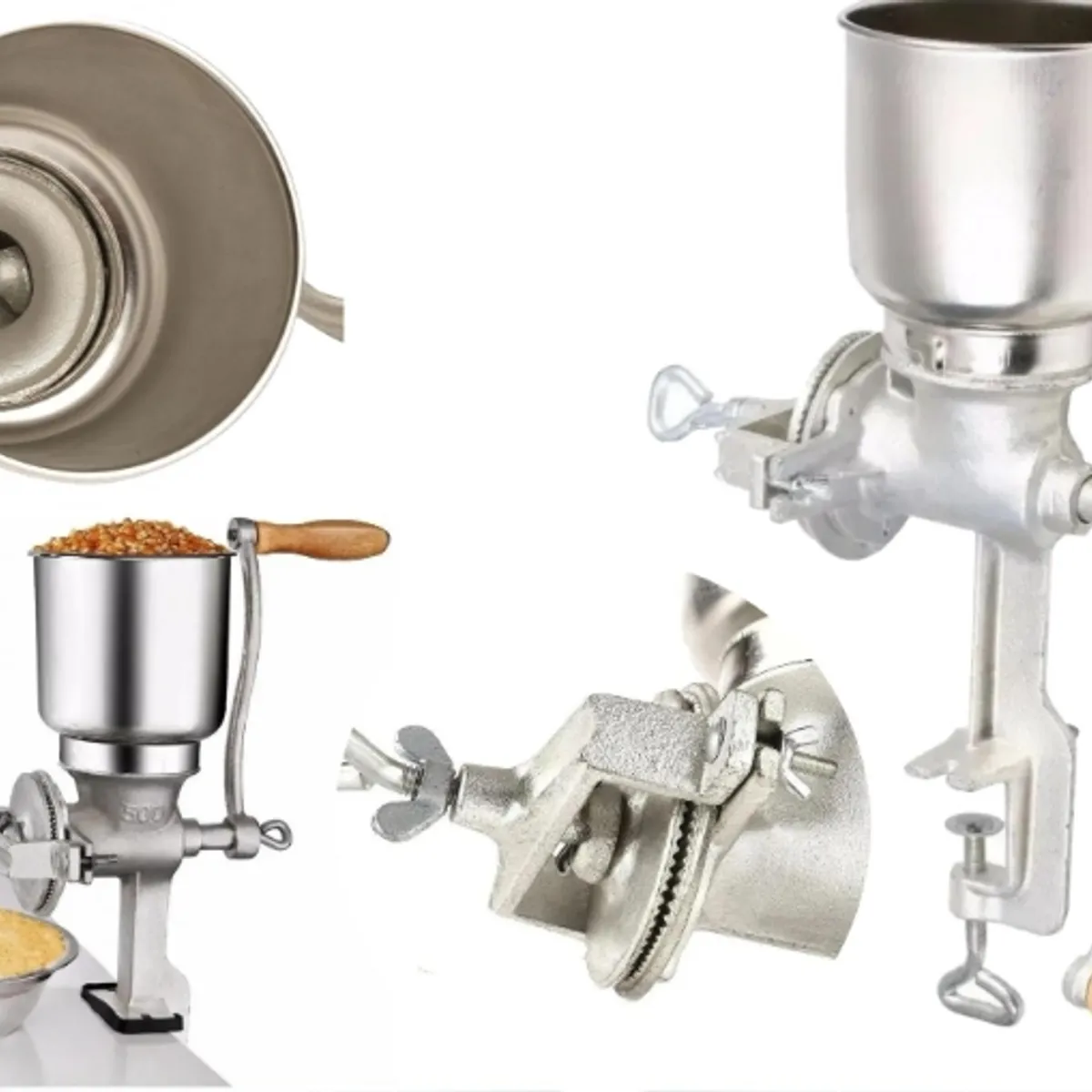 GENERICO - Molino Moledor Manual Metálico Choclo Maiz Cafe Cereal Arroz
