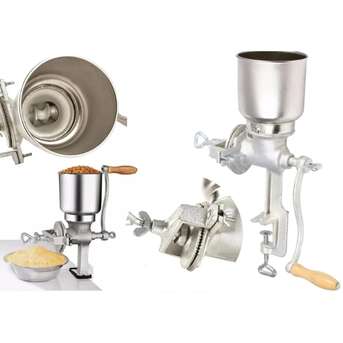 GENERICO - Molino Moledor Manual Metálico Choclo Maiz Cafe Cereal Arroz