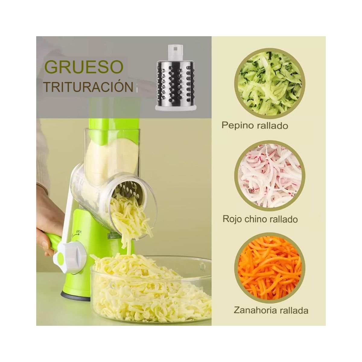 GENERICO - Picadora Manual 3 Cuchillas Intercambiable