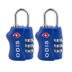ODIS - Pack 2 Candados TSA Maleta Viaje Combinación - Azul