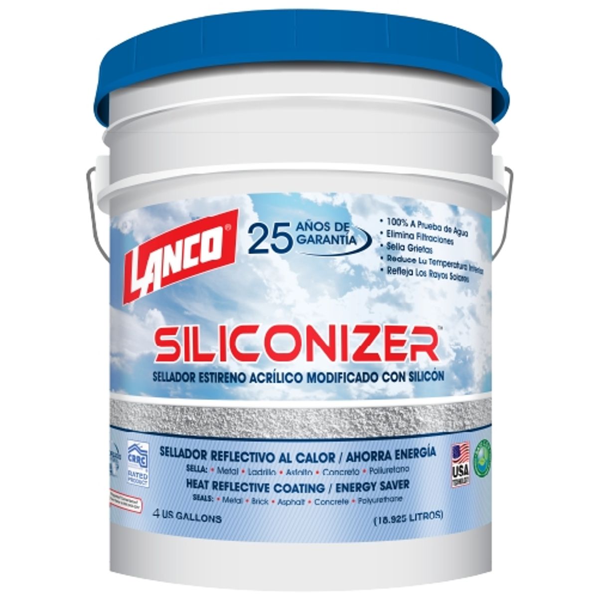 LANCO - Lanco Sellador De Techos Siliconizer - 4 GL Negro