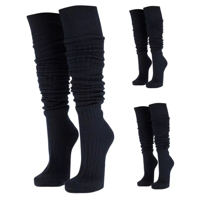 AGW - Pack 3 Calcetines Bucaneras Algodon Escolar Extra Larga