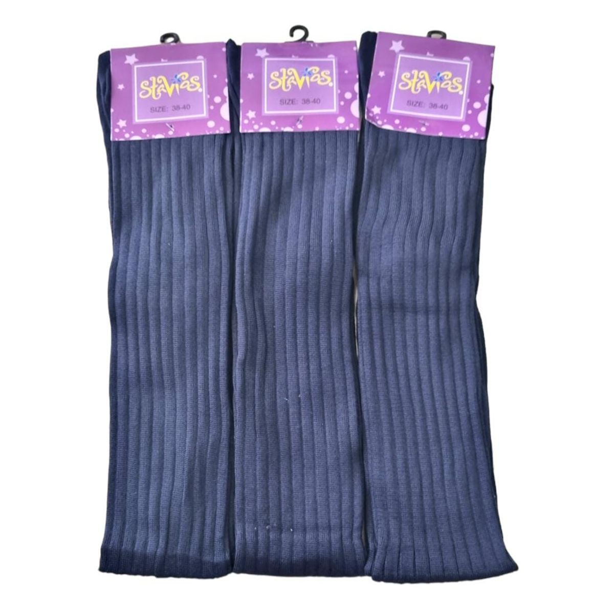 AGW - Pack 3 Calcetines Bucaneras Algodon Escolar Extra Larga