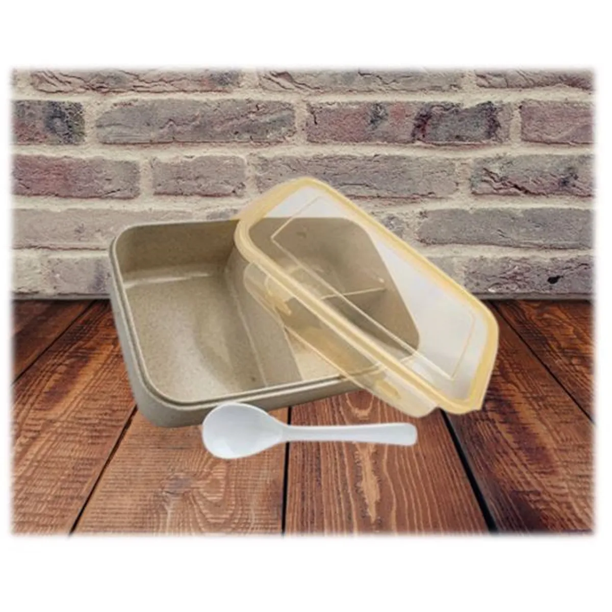 GENERICO - Táper Hermético Plástico Con 3 Compartimentos Microondas