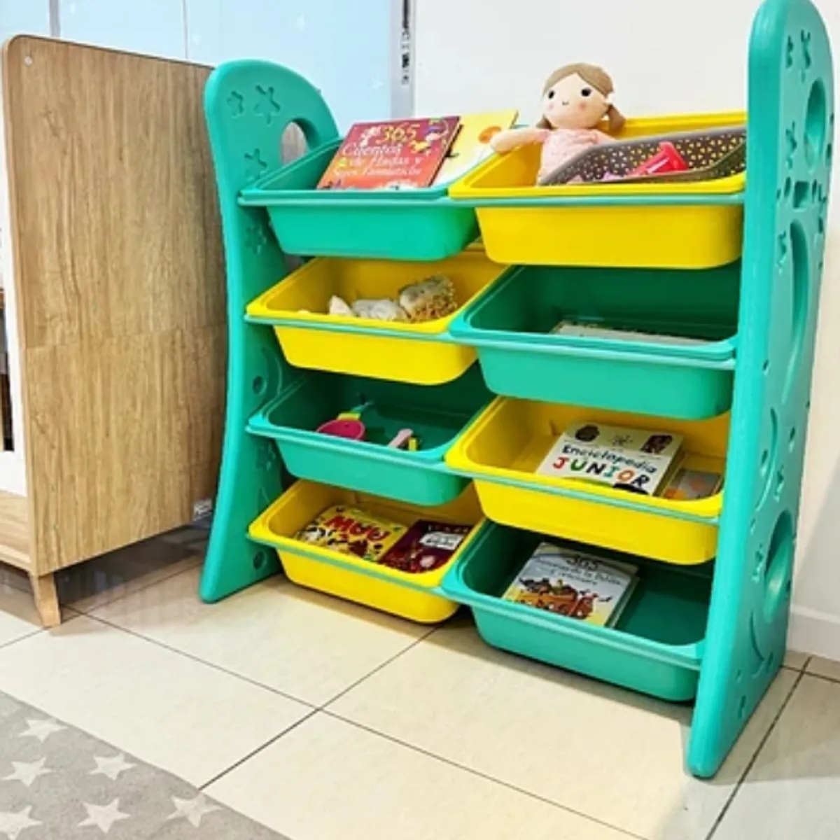 KIDSCOOL - Estante Infantil Sunny 8 Cajas Verde