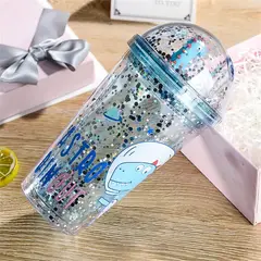 GENERICO - VASO DINOSAURIO INFANTIL CON BOMBILLA - AZUL