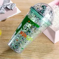 GENERICO - VASO DINOSAURIO INFANTIL CON BOMBILLA - VERDE