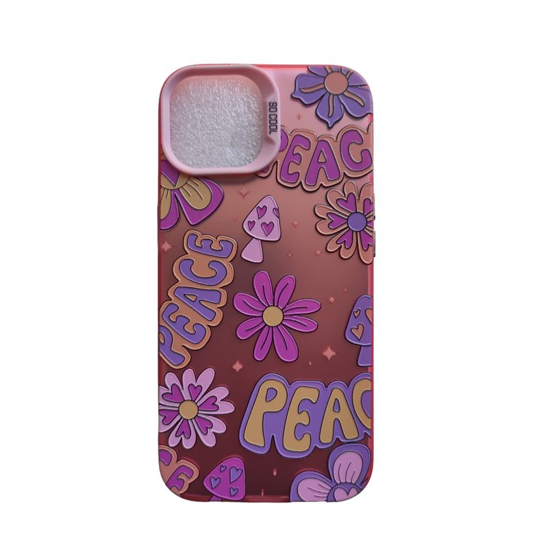 GENERICO - Carcasa con DIseño Floral para Iphone 15 - Rosa