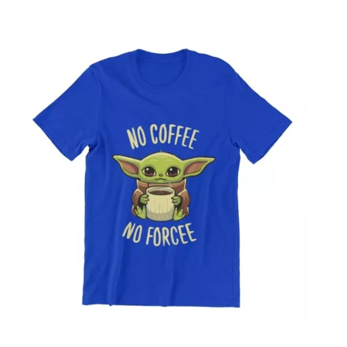 GENERICO - Polera Unisex Baby Yoda Mandalorian Cafe Estampado Algodon