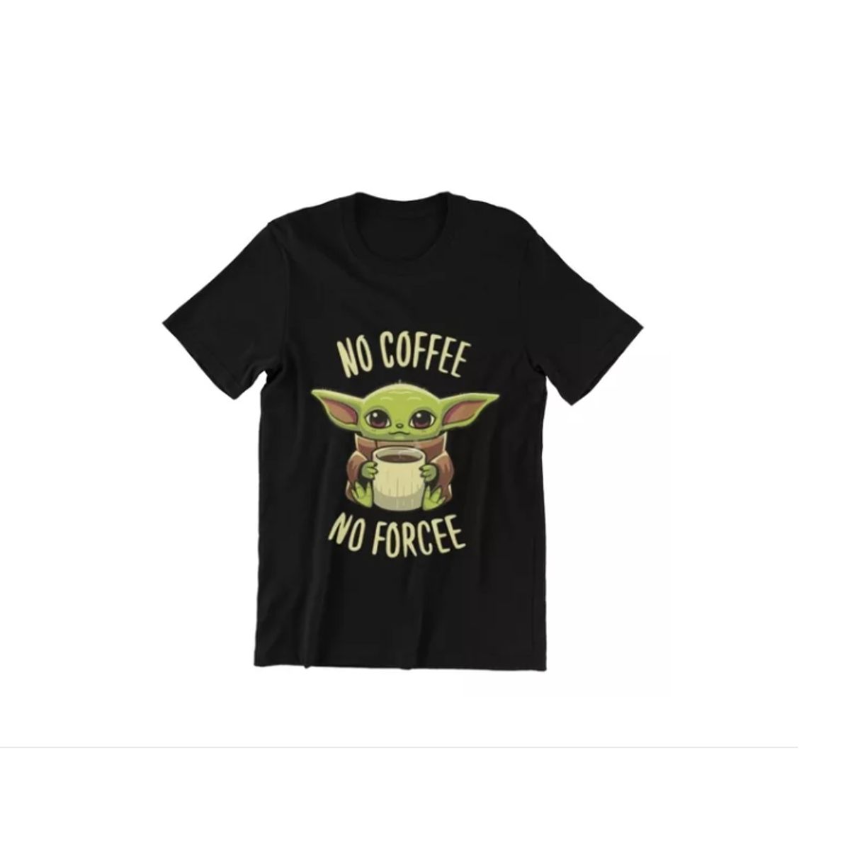 GENERICO - Polera Unisex Baby Yoda Mandalorian Cafe Estampado Algodon