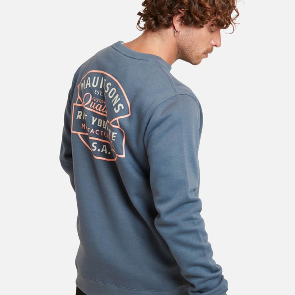 MAUI AND SONS - Poleron Ride You Life 1980 Crew Azul Maui And Sons