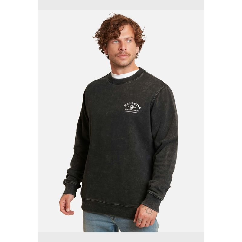 MAUI AND SONS - Poleron Yinyan Surfco Crew Negro Maui And Sons