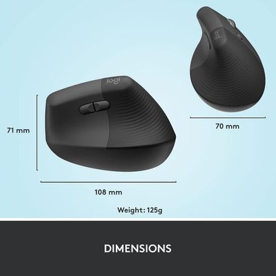 Imagen 2 del producto Mouse vertical inalámbrico ergonómico Lift NEGRO - Diestro