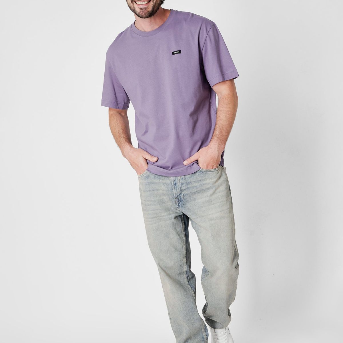 CALVIN KLEIN - Polera Comfort Fit  Morado Calvin Klein