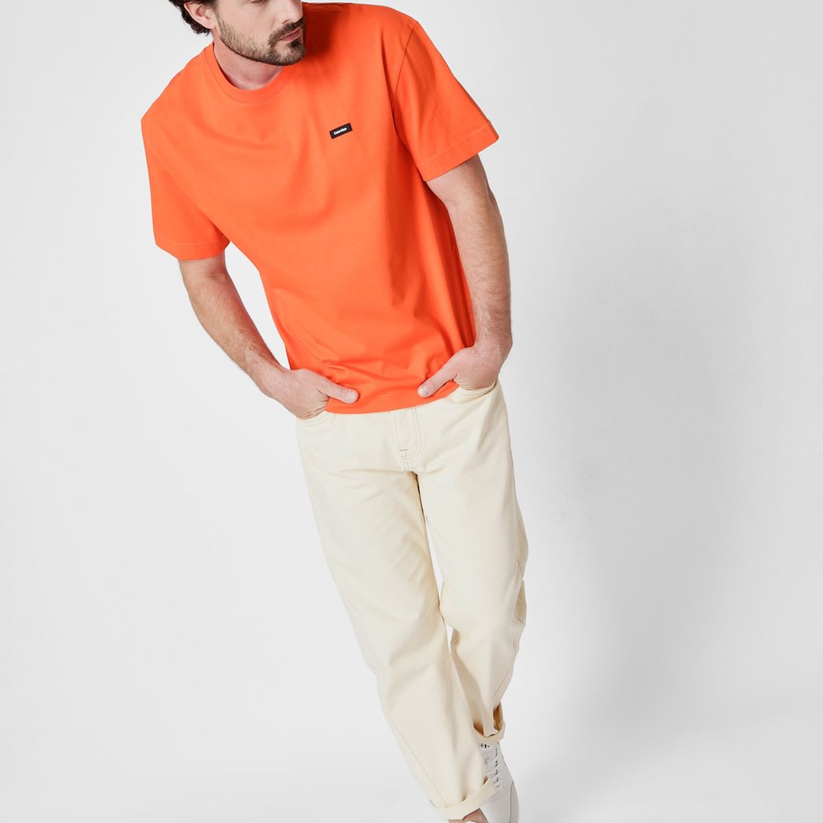 CALVIN KLEIN - Polera Comfort Fit  Naranja Calvin Klein