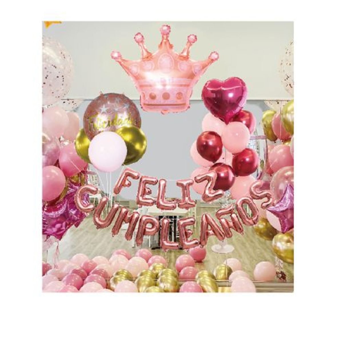 GENERICO - Pack Globos Muchos Diseños Color Rosa Violeta Latex