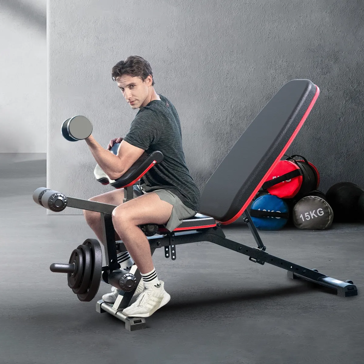 SDFIT - Banco ajustable FID soporte disco olímpico SUB1090