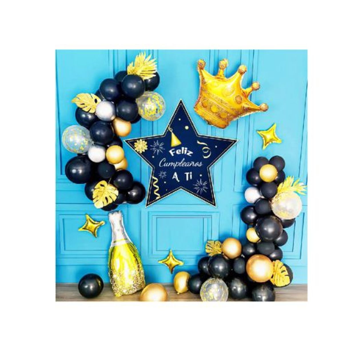 GENERICO - Traje Globos Color Amarillo Negro Azul Latex