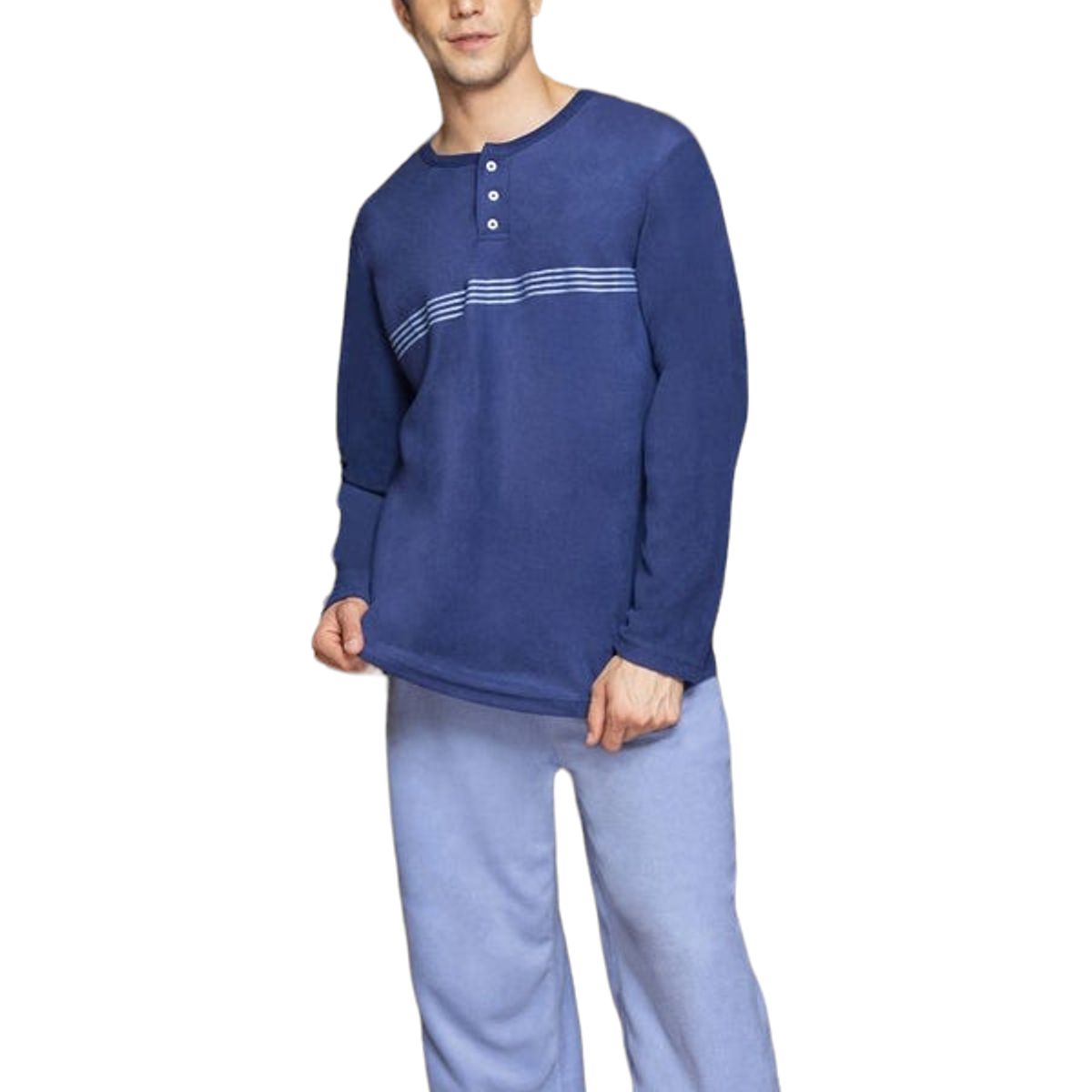 BAZIANI - Pijama Micropolar AzulIvory