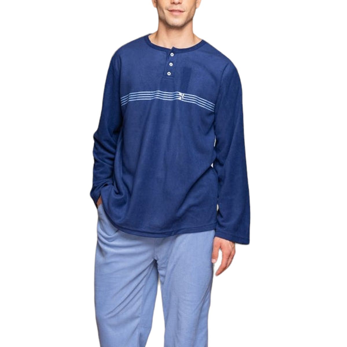 BAZIANI - Pijama Micropolar AzulIvory