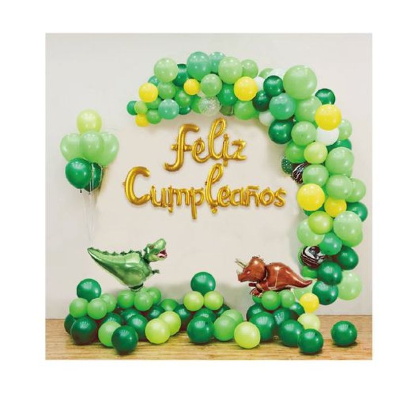 GENERICO - Globos Redondos Diseños Dinosaurios Color Verde