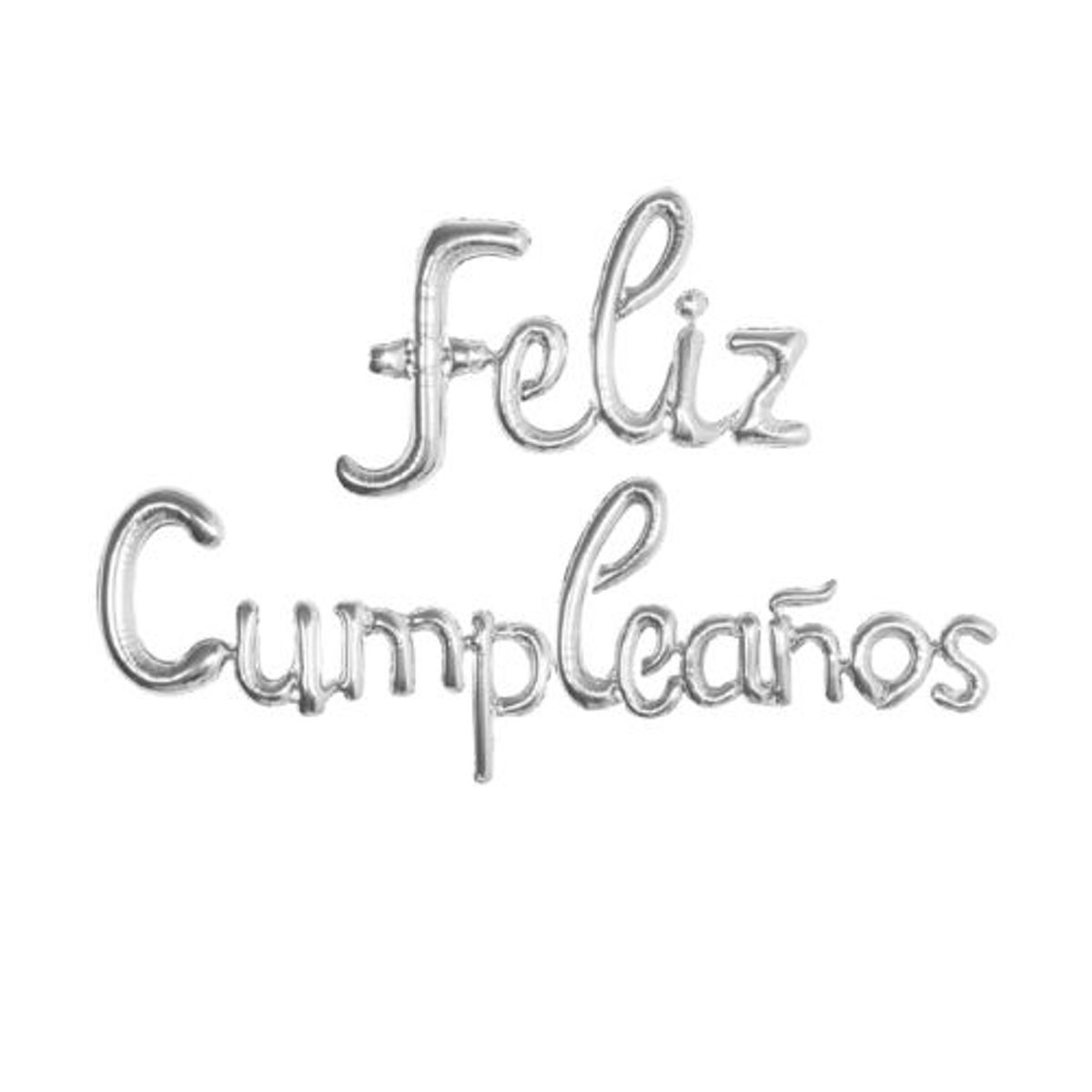 GENERICO - Globos Diseño Feliz Cumpleaños Color Plateado Latex