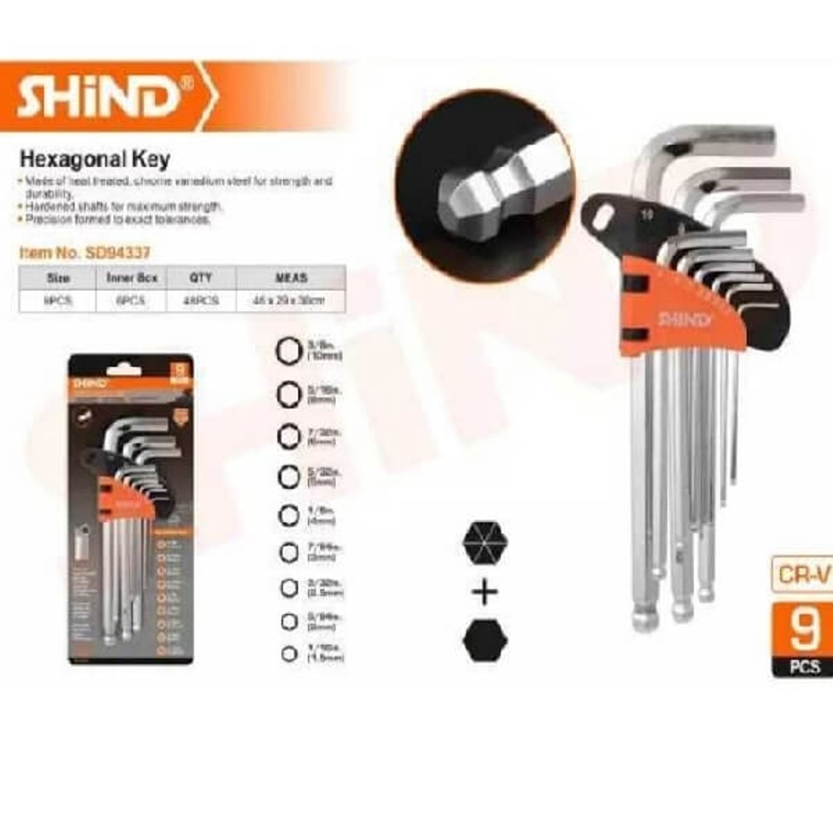 GENERICO - llave allen hexagonal 9 piezas