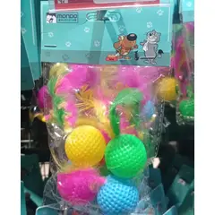 GENERICO - Juguete Para Gato Pelotas Con Cola Set 4