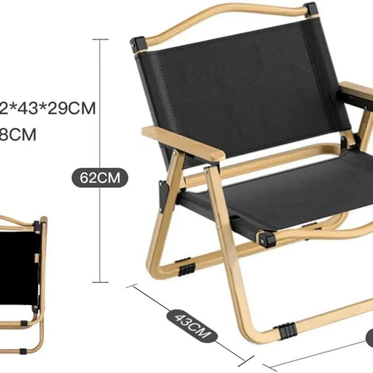 GENERICO - Silla Plegable Playa Y Jardin Camping Portatil Negro Reposera