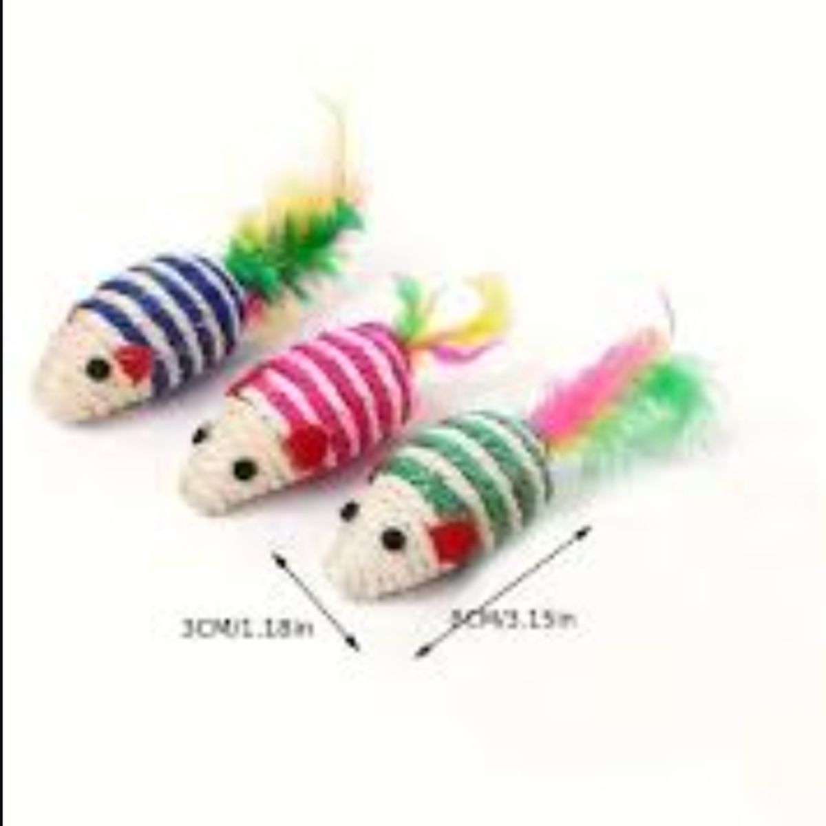 GENERICO - Juguete Para Gato Set 3 Mini Ratones