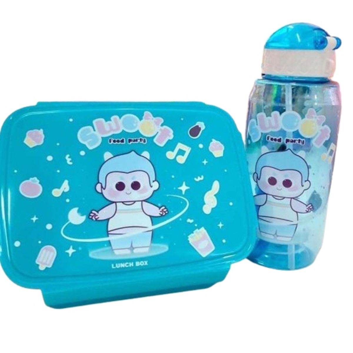 GENERICO - Set lonchera fiambrera y botella para niños