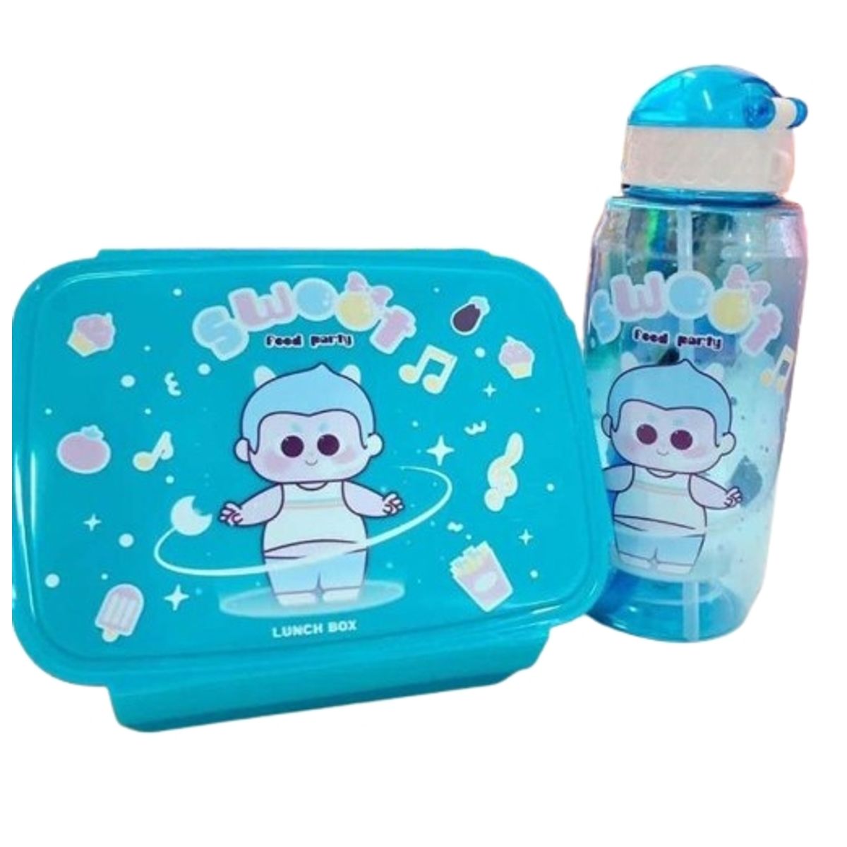 GENERICO - Set lonchera fiambrera y botella para niños